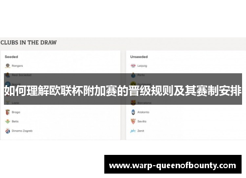 如何理解欧联杯附加赛的晋级规则及其赛制安排