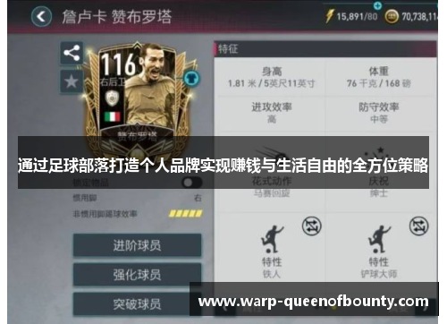 通过足球部落打造个人品牌实现赚钱与生活自由的全方位策略