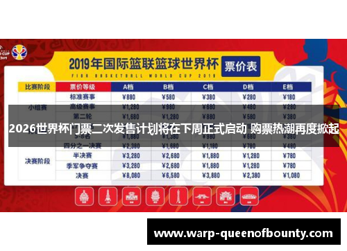 2026世界杯门票二次发售计划将在下周正式启动 购票热潮再度掀起